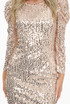 Sequin Puff Shoulders Midi Dress