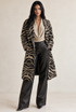 Zebra Print Double Breast Overcoat