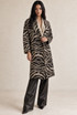 Zebra Print Double Breast Overcoat