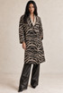 Zebra Print Double Breast Overcoat
