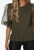 Half Tulle Sleeves Ribbed Top - Mixed Colours Pack