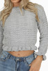 Knitted Frill Hem Cropped Jumper