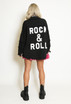 Rock & Roll Embossed Denim Oversize Jacket