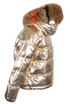 Foil Natural Fur Hood Puffer Jacket