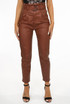 PU Wet Look Belted Trousers
