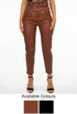PU Wet Look Belted Trousers