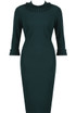 Tuck Pleat Collar Midi Dress