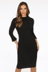 Tuck Pleat Collar Midi Dress