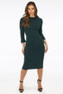 Tuck Pleat Collar Midi Dress