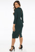 Tuck Pleat Collar Midi Dress