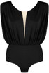 Soft Touch Drape Mesh Front Bodysuit