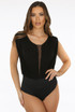 Soft Touch Drape Mesh Front Bodysuit