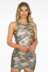 Sequin Diamond Pattern Mini Dress