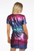 Multicolour Sequin Short Sleeves Dress