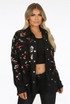 Sequin Trim Denim Oversize Jacket