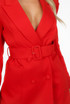 Puff Shoulders Belted Blazer Dress