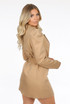 Puff Shoulders Belted Blazer Dress