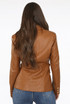 Faux Leather Golden Button Double Breast Blazer 
