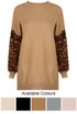 Sequin Sleeves Ribbed Jumper Dress
