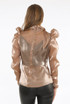 Front Knotted Back Zip Up Blouse