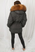 Natural Fur Hood Tie Up Parka Coat