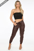 Wet Look PU Cargo Trousers