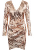 Pleated Sequin Wrap Dress