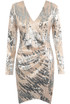 Pleated Sequin Wrap Dress