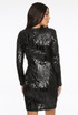Pleated Sequin Wrap Dress