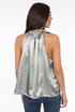 Satin Front Tie Up High Neck Top Satin Front Tie Up High Neck Top