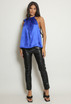 Satin Front Tie Up High Neck Top Satin Front Tie Up High Neck Top