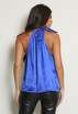 Satin Front Tie Up High Neck Top Satin Front Tie Up High Neck Top