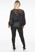 Animal Print Velvet Embroidery Mesh Blouse