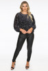 Animal Print Velvet Embroidery Mesh Blouse