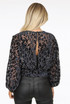 Animal Print Velvet Embroidery Mesh Blouse