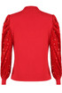 Sequin Sleeves High Neck Ribbed Jumper