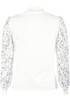 Sequin Sleeves High Neck Ribbed Jumper