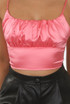 Pleated Satin Cropped Cami