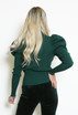 High Neck Puff Sleeve Ribbed Jumper