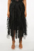 Contrast Lace Tulle Wavy Maxi Skirt