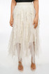 Contrast Lace Tulle Wavy Maxi Skirt