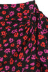 Contrast Floral Print Side Buckle Trim Mini Skirt