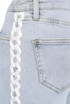 Side Chain Print Washed Denim Jeans