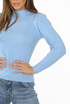 Golden Button Trim High Neck Ribbed Jumper