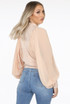 Drape Wing Sleeve Mock Neck Blouse