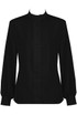 Lace Trim Long Sleeve High Neck Shirt