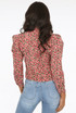 Contrast Floral Print Knotted High Neck Tops