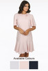 Pleated Collar Frill Hem Swing Dress