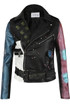 PU Colour Splash Buckle Up Cropped Biker Jacket 