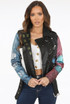 PU Colour Splash Buckle Up Cropped Biker Jacket 
